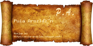 Puia Arszlán névjegykártya
